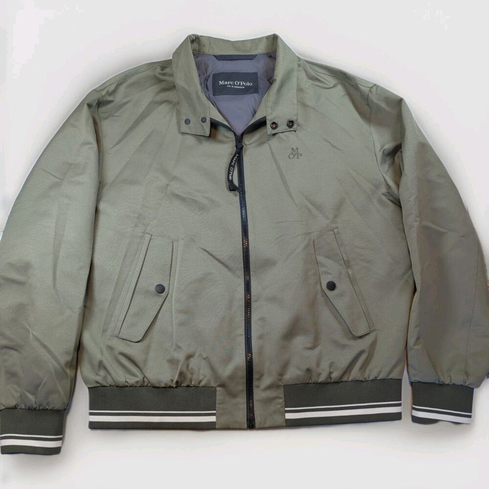 Mens Marc O' Polo Green Bomber Jacket XXL Organic Cotton Zip Euro Minimal